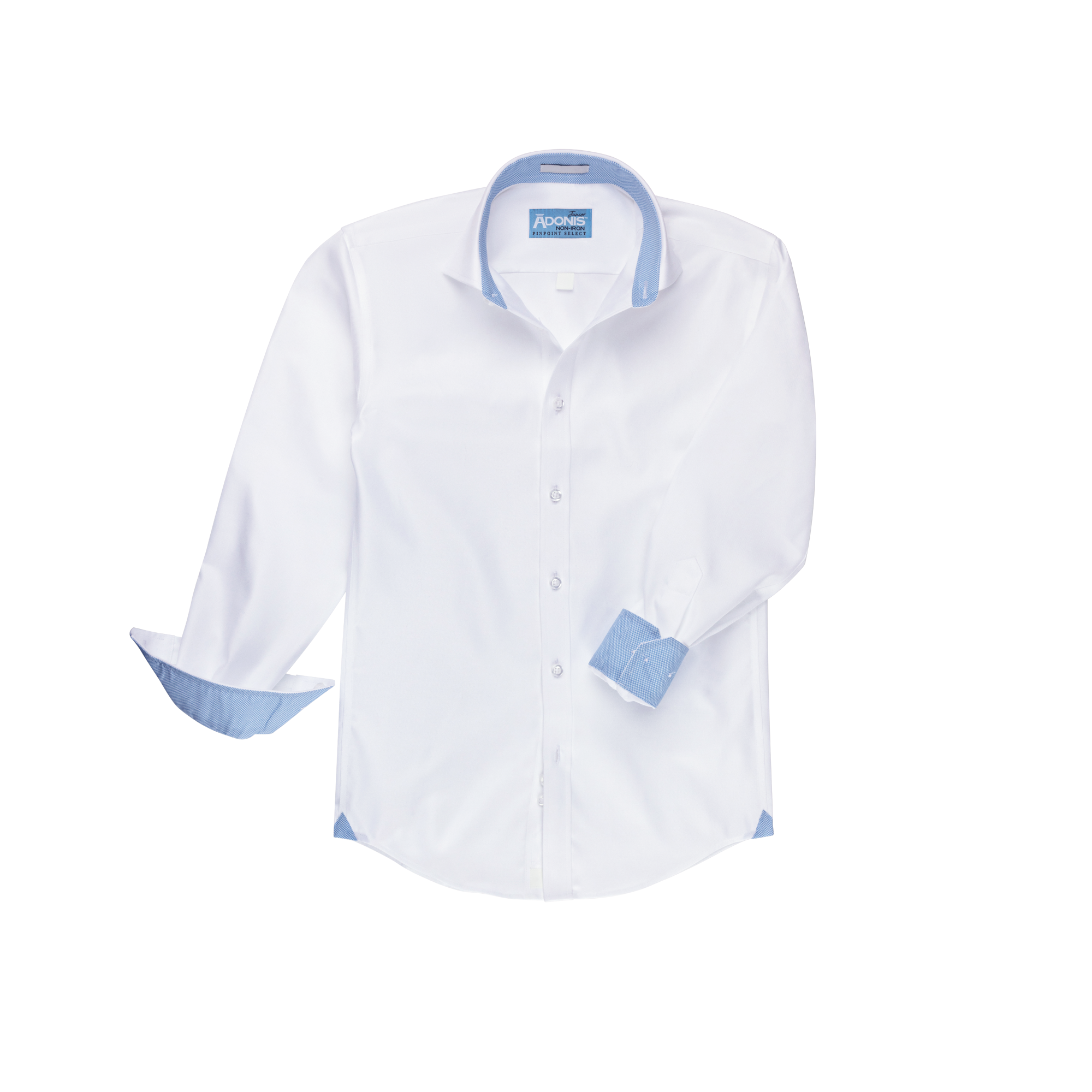 Little Boys Classic Fit Non-Iron Luxury Twill Contrast Collar &quot;Dream&quot; Dress Shirt